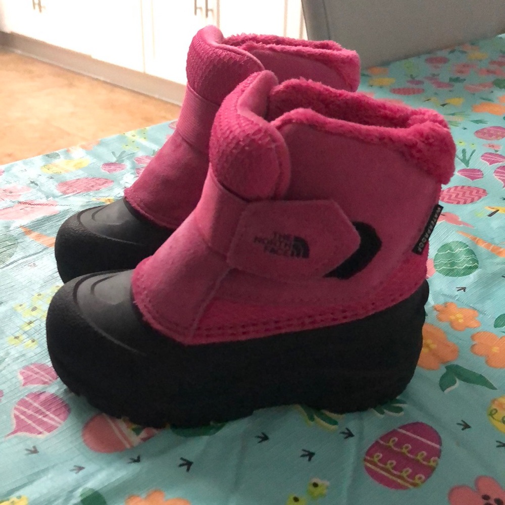 The North Face Kids Pink and Black Boots